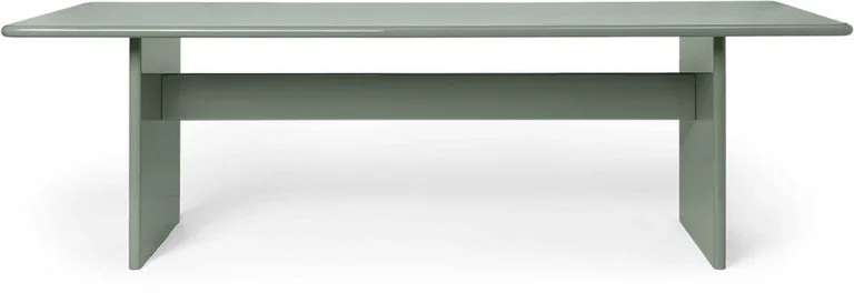 Table à manger en bois mdf laqué tea green 90x240cm Rink - Ferm Living