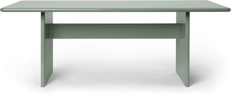 Table à manger en bois mdf laqué tea green 90x200cm Rink - Ferm Living