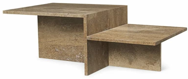 Table basse en travertin beige 55 x 108 cm Distinct - Ferm Living