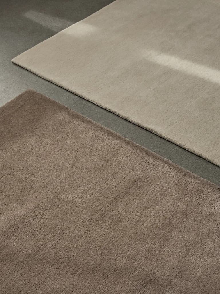 Tapis rectangulaire tufté en coton blanc 140x200cm Stille - Ferm living