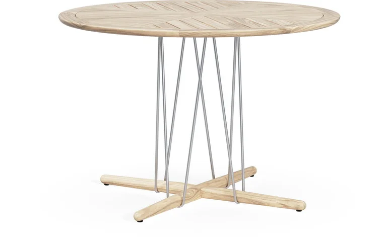 Table à manger ronde d'extérieur en teck non traité 110x74cm E022 - Carl Hansen & Søn
