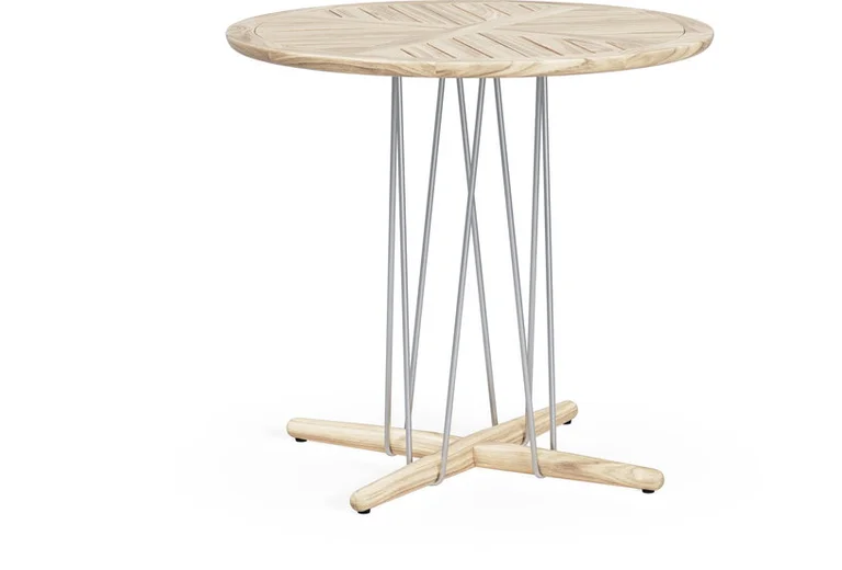 Table à manger ronde d'extérieur en teck non traité 80x74cm E022 - Carl Hansen & Søn