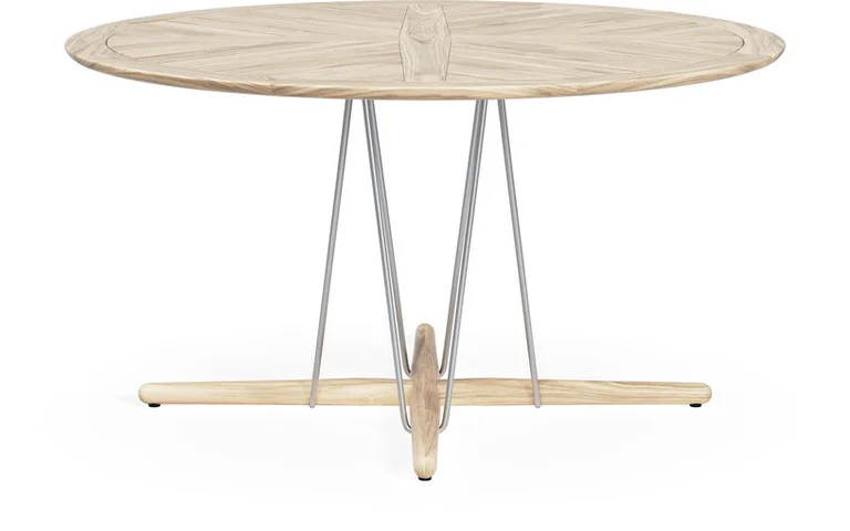 Table à manger ronde d'extérieur en teck non traité 140x74cm E022 - Carl Hansen & Søn