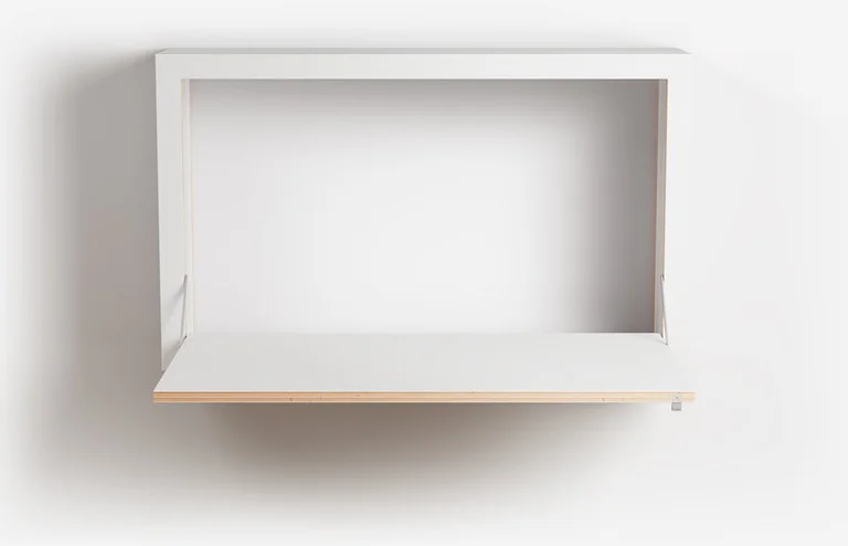 Bureau mural en bouleau teinté blanc 100x60x20cm Fläpps Box - Ambivalenz