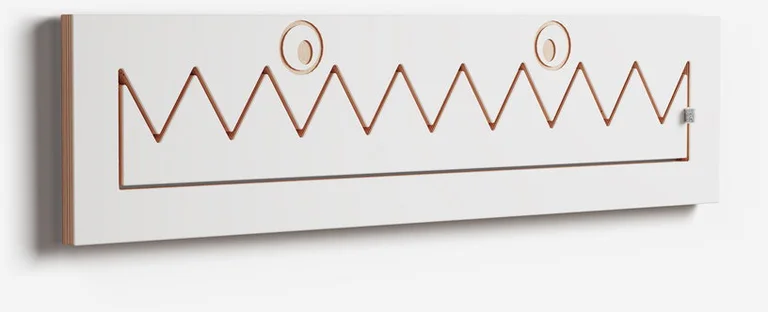 Porte-manteaux en bouleau teinté blanc 80x20cm Fläpps Monsterhäng - Ambivalenz