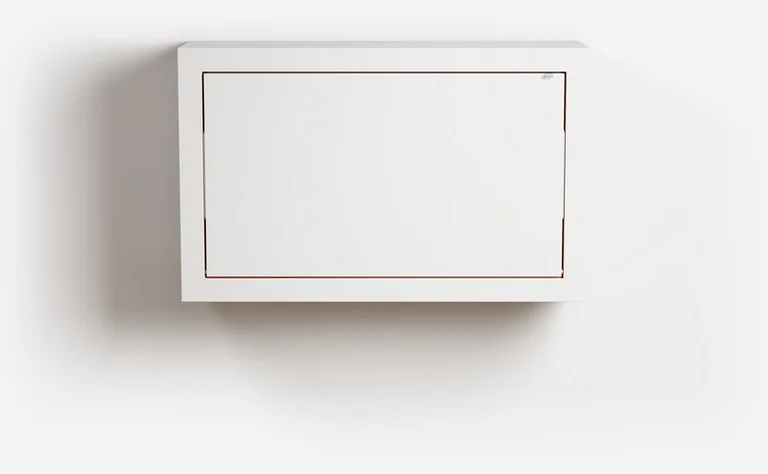 Bureau mural en bouleau teinté blanc 80x50x20cm Fläpps Box - Ambivalenz