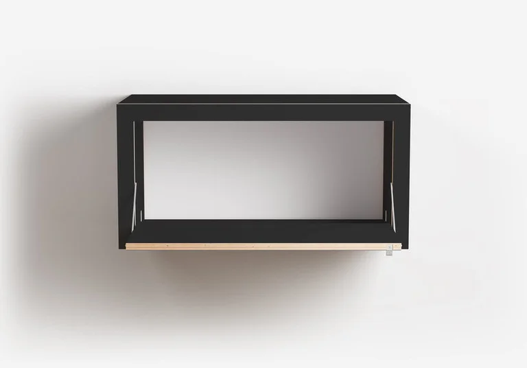 Etagère murale en bouleau teinté noir 80x40x40cm Fläpps Box - Ambivalenz