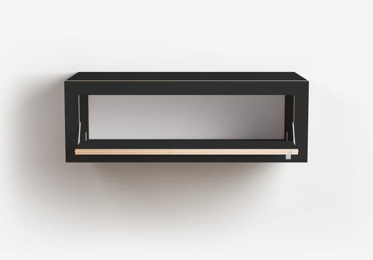 Console murale en bouleau teinté noir 80x27x40cm Fläpps Box - Ambivalenz